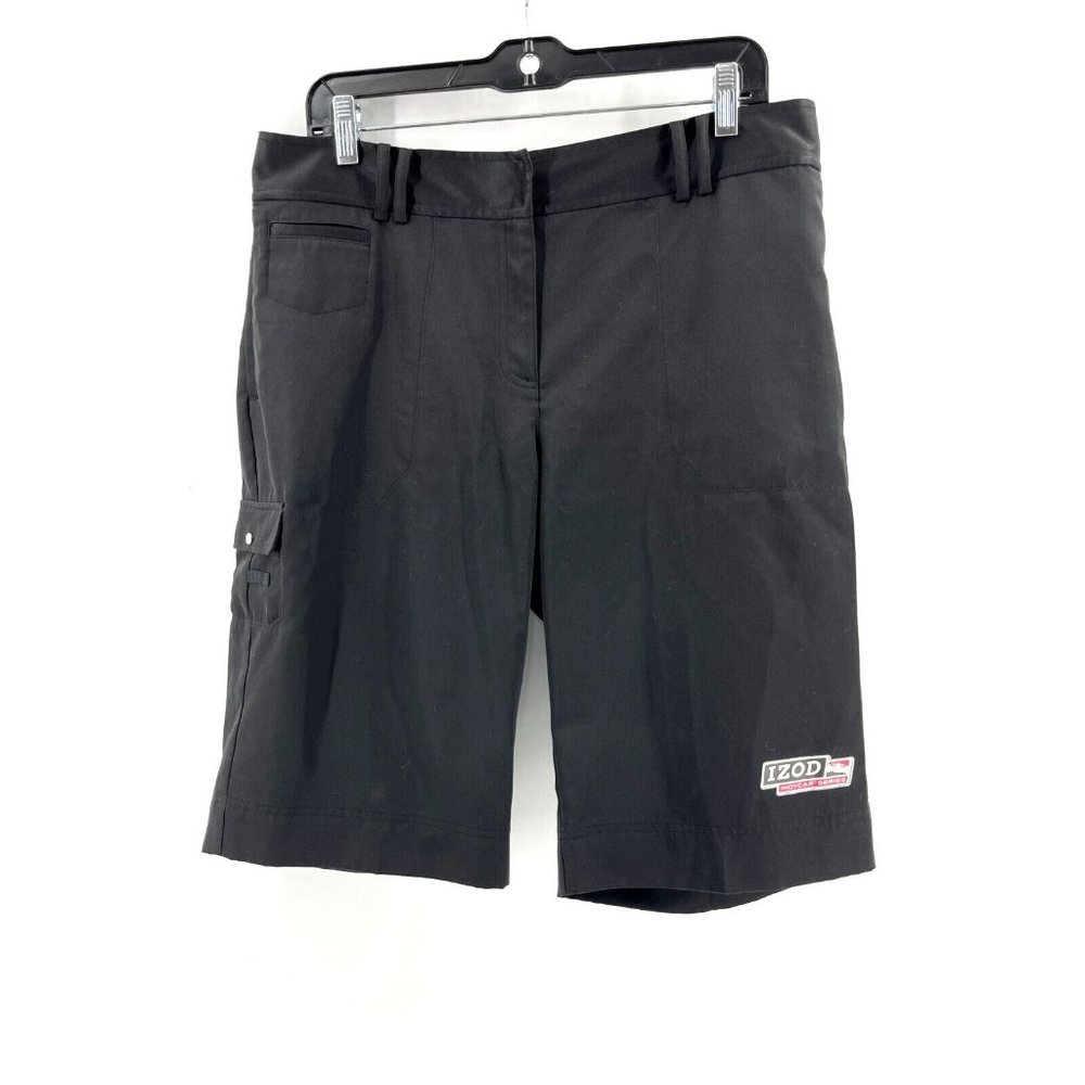 IZOD XFG Indycar Series Ladies Black Golf Shorts Golfing Cargo Stretch Size 12